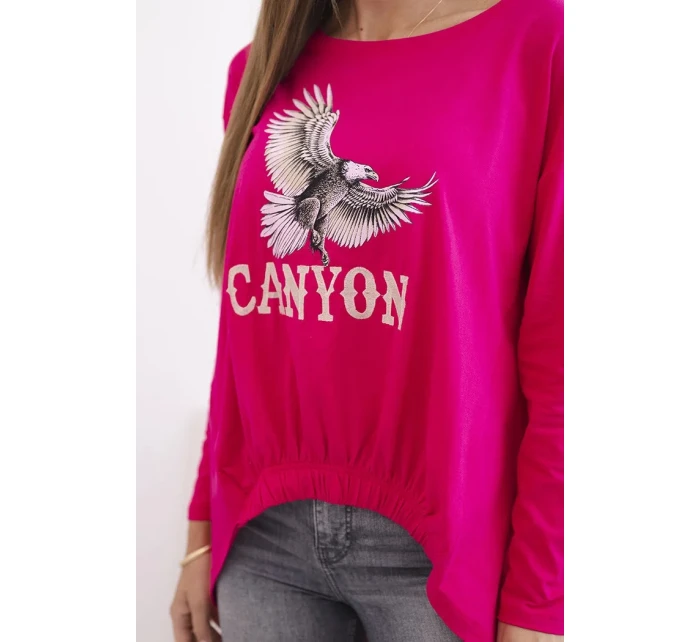 Dámska blúzka s orlom a fuchsiovou farbou Canyon