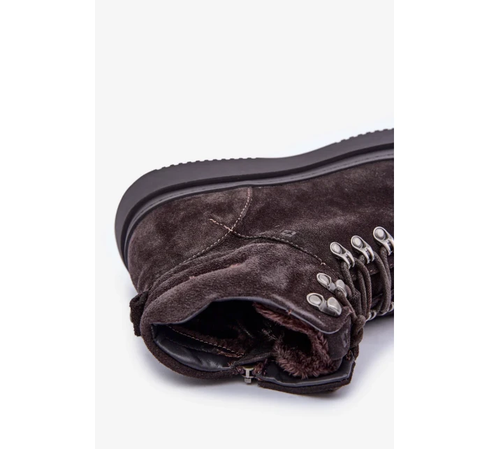 Semišové pánske zateplené trapper Big Star OO174189 hnedé Semišové pánske zateplené trapper Big Star OO174189 hnedé