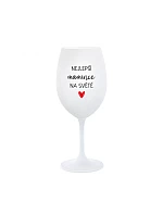 BEST MOMS IN THE WORLD - pohár na biele víno 350 ml