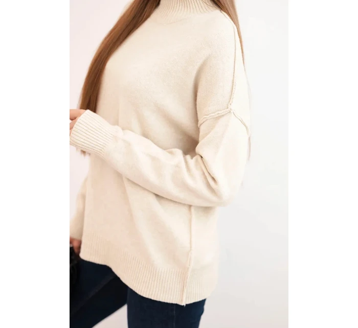 Dámský svetr volný  Béžový model 21489392 - Kesi