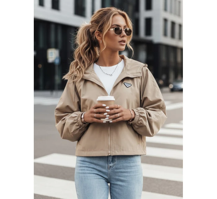 Dámska nadrozmerná bunda CATRAL tmavo béžová FashionStreet TY4190