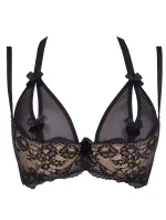 Mandľová želé podprsenka V-7831 Čierna/béžová - Axami