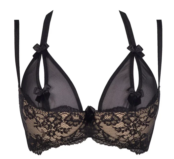 Mandľová želé podprsenka V-7831 Čierna/béžová - Axami