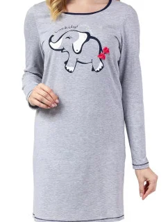 Dámská noční košilka 142 Šedá s potiskem - REGINA