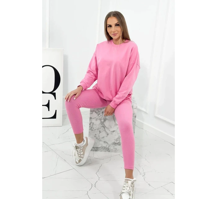 Bavlněná mikina + legíny světle růžová