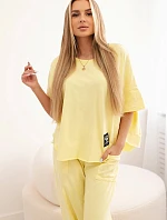 Súprava bavlnená blúzka + nohavice citrit