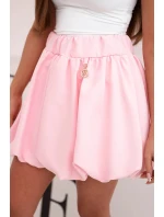 Dámska viskózna balónová sukňa s elastickým pásom candy pink