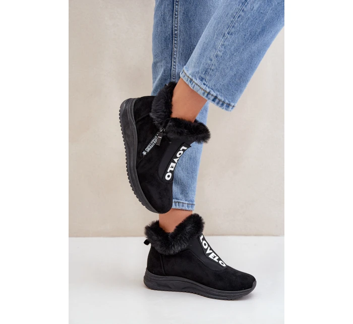 Sneakersy Botki Damskie Z Futerkiem Czarne Zeriana Sneakersy Botki Damskie Z Futerkiem Czarne Zeriana