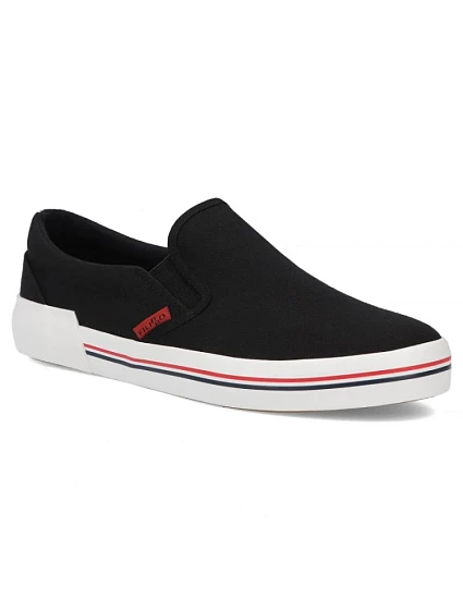 Pánske slip on tenisky čierne Filippo MTN7792 Pánske slip on tenisky čierne Filippo MTN7792