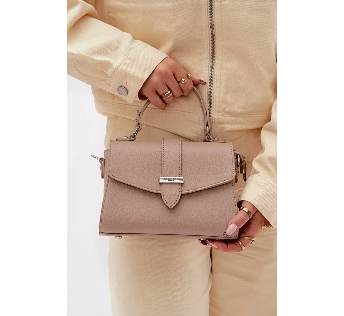 Kabelka Pošťácká s Odnímatelným Páskem Tmavě Béžová Belveta