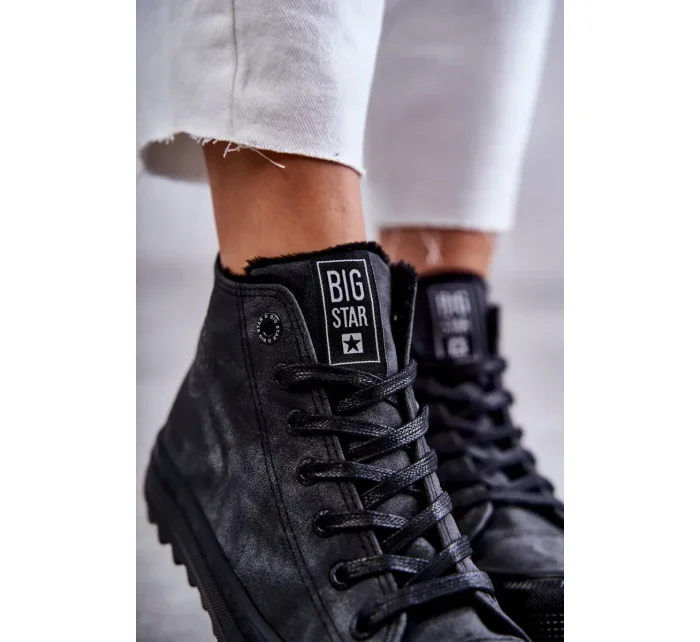 Dámské Tenisky Big Star Vysoké Zateplené Černé GG274069 Dámské Tenisky Big Star Vysoké Zateplené Černé GG274069