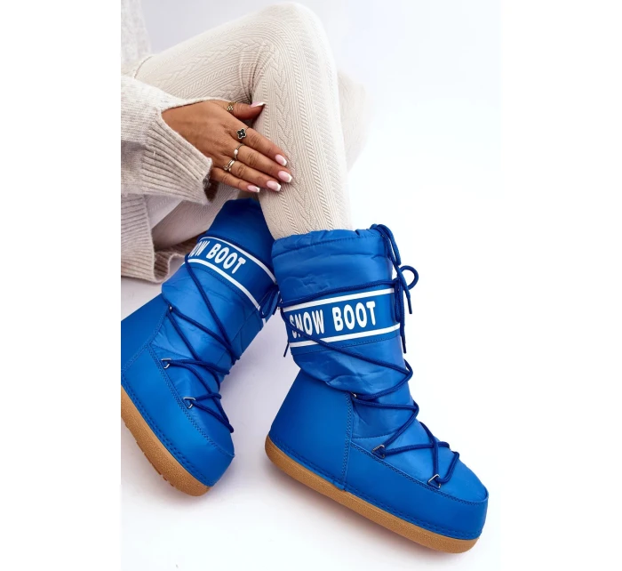 Dámské vysoké boty do sněhu modré model 20976125 - SWEET SHOES