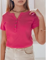 Dámská žebrovaná halenka LOOK růžová Dstreet model 21988809 - FashionStreet