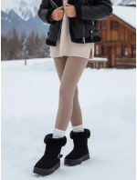 Dámské semišové sněhule s kožešinou černé Dstreet model 21994398 - FashionStreet