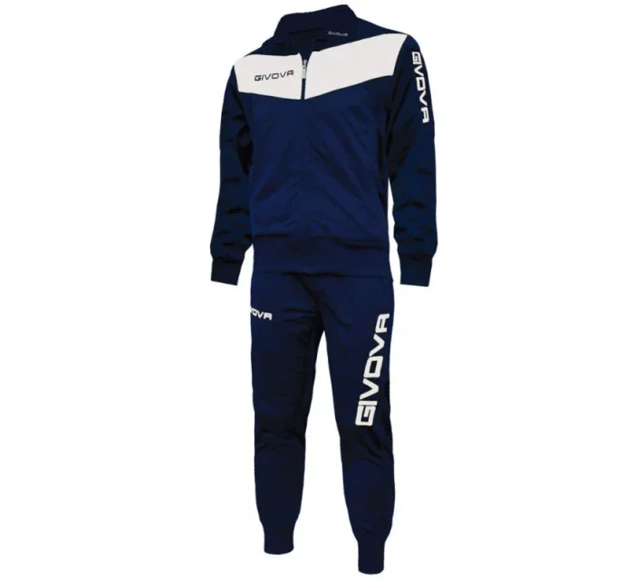 Unisex tepláková súprava Givova Visa v tmavo modrej a bielej farbe 0403 Unisex tepláková súprava Givova Visa v tmavo modrej a bielej farbe 0403