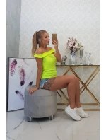 Španielska blúzka s volánikmi žltá neónová Španielska blúzka s volánikmi žltá neónová