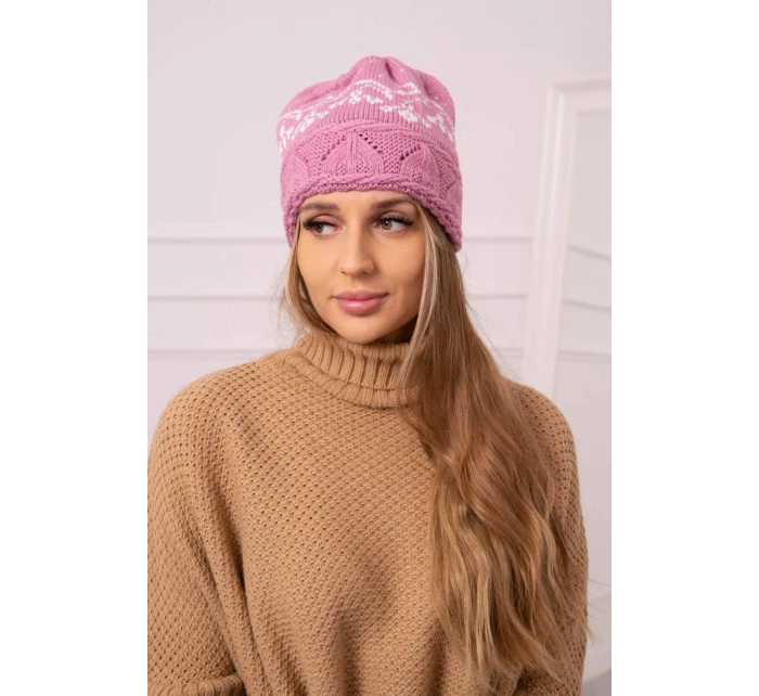 Dámska čiapka Kira K374 tmavo ružová+biela Dámska čiapka Kira K374 tmavo ružová+biela