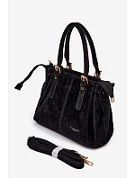 Kožená kabelka z ekologického semiše černá model 22111516 - Flora&Co