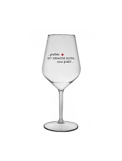 Pretože byť zdravotnou sestrou nie je PRELIMINÁRNE - číry nerozbitný pohár na víno 470 ml