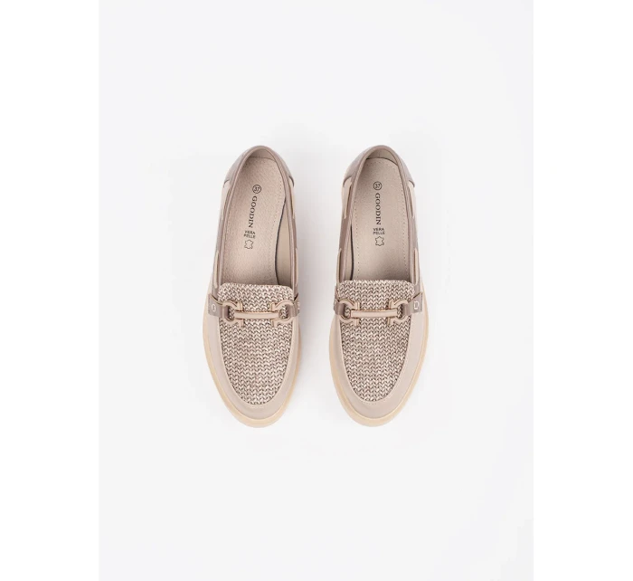 Praktické  mokasíny dámské hnědé bez podpatku