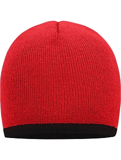 MB Pletená čepice s kontrastním lemem 03. red/black model 22496239 - Daiber