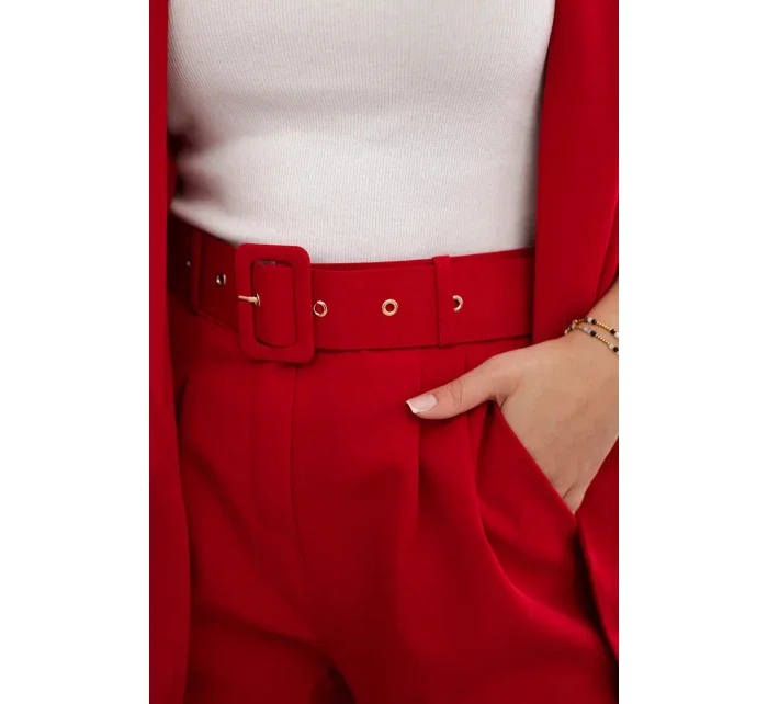 Elegantná súprava saka a nohavíc červená