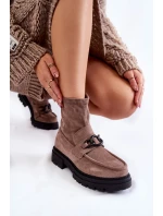Dámské semišové kozačky Béžove model 21602471 - Boto Dámské semišové kozačky Béžove model 21602471 - Boto