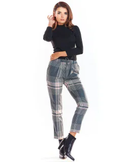 Dámske nohavice A336 Sivá mix - Awama