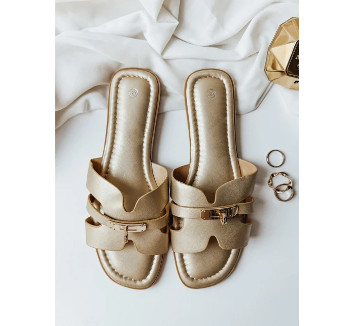 zlaté dámské žabky model 21990195 - Dstreet zlaté dámské žabky model 21990195 - Dstreet