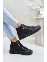 Ocieplane Trampki Damskie Z Przeszyciami Big Star OO274A480 Czarne Ocieplane Trampki Damskie Z Przeszyciami Big Star OO274A480 Czarne