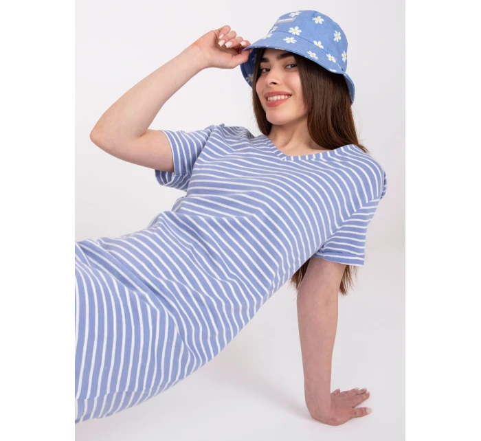 Šaty D16054M30315A bielej a modrej