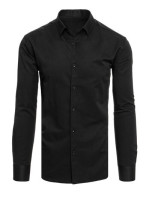 Pánska jednofarebná čierna košeľa Dstreet DX2494