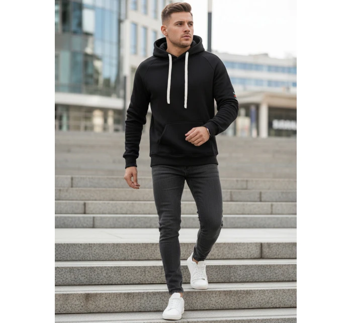 Pánská mikina s kapucí černá model 21994673 - Dstreet Pánská mikina s kapucí černá model 21994673 - Dstreet