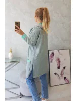 Dvojfarebná pláštenka s kapucňou mätová+sivá