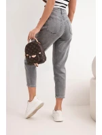 Dámské džíny s dvojitým zapínáním grafitové model 21951843 - K-Fashion