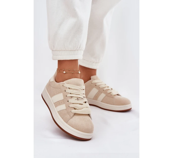 Dámské Tenisky Z Eko Semiše Béžové model 21696842 - EVENTO Dámské Tenisky Z Eko Semiše Béžové model 21696842 - EVENTO