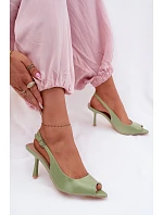 Dámské sandály na podpatku Zelené Sevina