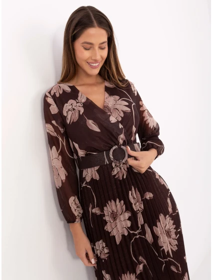 Sukienka IT SK model 21488843 brązowy - FPrice Sukienka IT SK model 21488843 brązowy - FPrice