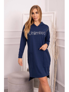 Šaty s nápisom unlimited jeansowa