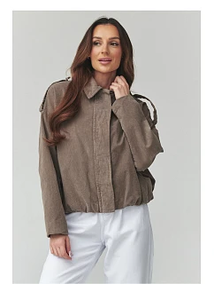 teplá šnúrová bunda model 225690 Makadamia