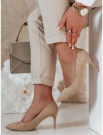 Dámské boty na podpatku beige Dstreet model 21984438 - FashionStreet