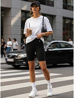 Dámske cyklistické šortky s vysokým pásom, čierne, FashionStreet SY0572