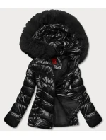 KRÓTKA KURTKA DAMSKA Z FUTERKIEM CZARNA model 21244612 - YES!PINK