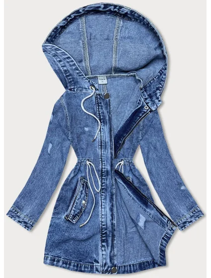 Volná dámská džínová bunda ve světle modré barvě model 18565128 - P.O.P. SEVEN