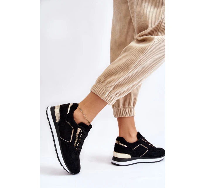 Zamszowe Buty Sportowe Na Platformie Czarne Riverside Zamszowe Buty Sportowe Na Platformie Czarne Riverside