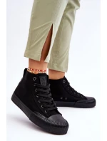 Damskie Wysokie Trampki Materiałowe Big Star LL274444 Czarne