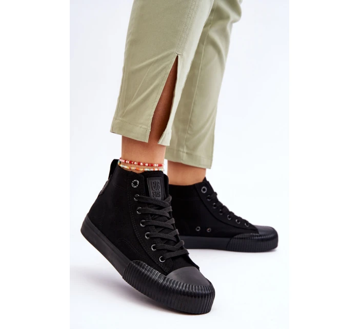 Damskie Wysokie Trampki Materiałowe Big Star LL274444 Czarne