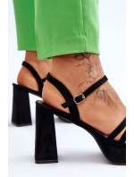 Dámské semišové sandály na platformě Černé model 21613994 - Boto