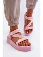 Dámské sandály na platformě Big Star model 21652637 růžové - Big Star Shoes Dámské sandály na platformě Big Star model 21652637 růžové - Big Star Shoes