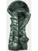 Lesklá zelená vesta s kapucňou (B8025-10) Lesklá zelená vesta s kapucňou (B8025-10)